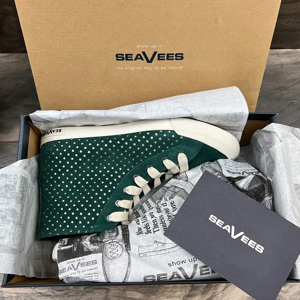 NIB SeaVees Army Issue High Celestial High Top Sneaker Bottle Green Suede 8 39